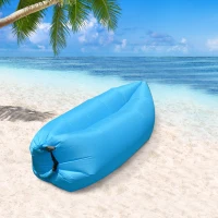 Outsunny Inflatable Fast Lazy Bed Sleeping Camping Bag Beach Hangout Couch Wind(m-1)