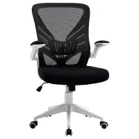 Vinsetto Mid-Back Mesh Home Office Chair Computer Task Ergonomic Desk Chair with Lumbar Back Support, Flip-Up Arm, and Adjustable Height, Black(m-1)