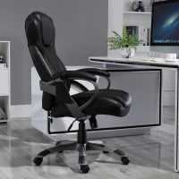 Vinsetto 4-Point Vibration Massage Executive Office Chair High Back Height Adjustable Padded Seat with Wheels, Black(m-10)