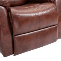 HOMCOM Vibration Massage Recliner Chair for Living Room with Heat,   Single Sofa, PU Leather Power Reclining Chair, Home Theater Seating with Footrest, Brown(m-18)