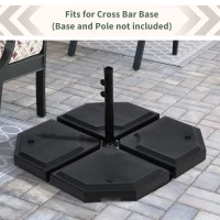 Outsunny 132 lbs Water/Sand Heavy-Duty Cantilever Offset Patio Umbrella Base Weights with Easy-Fill Spout, Black(m-7)