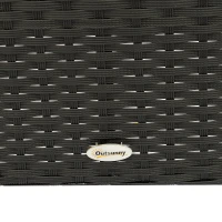 Outsunny 3 Pieces Wicker Patio Furniture Set, Rattan Bistro Set with Coffee Table and Cushions, Outdoor Conversation Set for Garden, Porch, Balcony, White(m-9)