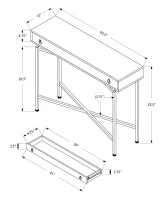 Monarch 42" Chic Glossy Finish Chrome Metal Base Storage Drawer Accent Console Table - White(m-4)