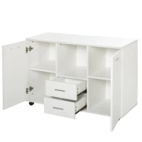 Vinsetto Multifunction Office Filing Cabinet Printer Stand with 2 Drawers, 2 Shelves, & Smooth Counter Surface, White(m-10)