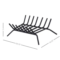 Outsunny Solid All-Steel Fire Place Log Grate V-Shape 7-Bar Ember Retainer Vented Unit(m-3)