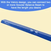 Soozier 8FT Folding Floor Balance Beam Foam Gymnastic Training Low Height Beam for Kids Home Gym Blue(m-5)