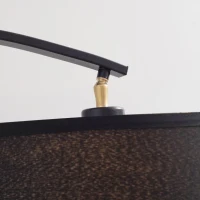 HOMCOM Arched Floor Lamp, Modern Standing Lamp with Foot Switch & Metal Base, Corner Reading Lamps Tall Pole Light for Office Bedroom Living Room, Black(m-9)