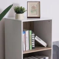 HOMCOM Modern 2-Tier Vertical Storage Cabinet Display Rack Home Organzier Living Room(m-5)