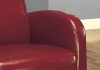 Monarch Upholstered Square Seat High Back Leather-Look Accent Arm Chair - Burgundy(m-3)