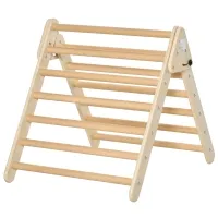 Qaba Triangle Ladder for Toddlers with Foldable Design for Easy Storage in Home Toddler Gym Space, Fine Motor Skills Toy(m-1)