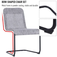 Armless Texteline Chair Garden Deck Lounge Dining Seat Set of 2(m-4)