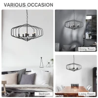 HOMCOM Vintage Pendant Lights Industrial Adjustable Pivoted Design Hanging Lighting(m-6)