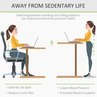 Vinsetto Manual Lift Table Height Adjustable Standing Desk in E-sports Style with Spacious Desktop, Hand Crank, Stand up Desk for Home Office(m-6)