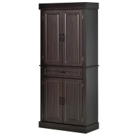 HOMCOM 70.75" Freestanding Kitchen Pantry with 4 Doors, and 2 Large Cabinets, Tall Storage Cabinet with Wide Drawer for Kitchen Dining Room, Coffee(m-10)