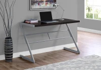 Monarch 48" Contemporary Z-Shaped Laminate Top Computer Writing Desk - Cappuccino / Silver(m-2)