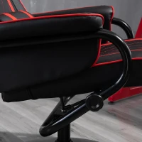 Vinsetto High Back Video Gaming Recliner with Ottoman, Racing Style PC Computer Office Chair, Swivel with Headrest & Lumbar Support, Adjustable Height, Black/Red(m-15)