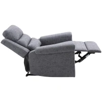 HOMCOM Modern Recliner Chair Linen Fabric Single Sofa Home Theater Seating with Overstuffed Armrest and Back, Grey(m-16)