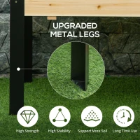 Outsunny Raised Garden Bed, Elevated Planter Box, 32"x32"x29" with Legs, Metal Frame, Wooden Planter Pot for Backyard, Patio to Grow Vegetables, Herbs, and Flowers, Natural(m-4)