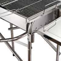 Outsunny 22" Charcoal Barbecue Grill Stainless Steel Portable BBQ Grill Kebab Barbecue Charcoal Stainless Steel Smoker(m-9)