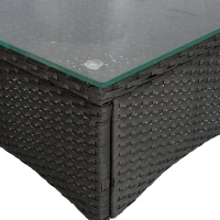 Outsunny 3 Pieces Wicker Patio Furniture Set, Rattan Bistro Set with Coffee Table and Cushions, Outdoor Conversation Set for Garden, Porch, Balcony, White(m-7)