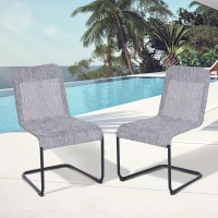 Armless Texteline Chair Garden Deck Lounge Dining Seat Set of 2(m-2)