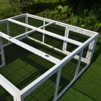 PawHut 64" Outdoor Rabbit Hutch Playpen, Wooden Tortoise House Habitat, Bunny Cage with Run and Enclosed Cover, for Rabbits, Chickens, Ducks, Indoor, Brown(m-11)