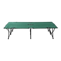 Outsunny 2 Person Folding Camping Cot for Adults, 50" Extra Wide Outdoor Portable Sleeping Cot with Carry Bag, Elevated Camping Bed, Beach Hiking, Green(m-10)