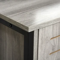 HOMCOM TV Stand for TVs up to 60", Industrial Entertainment Center Cabinet with Storage Shelves for Living Room or Bedroom, Oak(m-10)