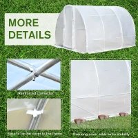 Outsunny Outdoor Portable Polytunnel Greenhouse w/ PE Cover Walk-In(m-7)