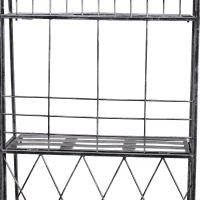 Outsunny 3-Tier Metal Folding Vintage Plant Stand Display Rack Bookshelf Unit Indoor Outdoor(m-7)