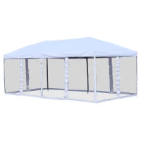 Outsunny 10' x 20' Pop Up Canopy Tent with Netting, Heavy Duty Large Party Tent, Instant Sun Shelter with Carry Bag for Backyard Garden Patio, Cream White(m-9)