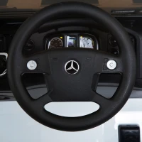 Open Box Aosom 12V Mercedes-Benz Zetros Kids Ride On Car Off Road Truck with Remote Control - White(m-11)