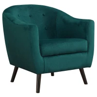 Monarch Tufted Mosaic Velvet Accent Barrel Tub Chair - Emerald Green(m-1)