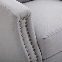 HOMCOM Reclining Manual Sofa Chair with 135 Degree Pushback, and Retractable Footrest, Grey(m-11)