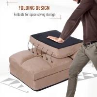 HOMCOM 5-Position Floor Lazy Sofa Chair Adjustable Folding Couch Video Gaming Bed Brown(m-6)