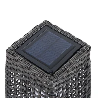 Outsunny LED Lamp Standing Floor Light Solar Powered Décor Patio Yard Rattan Wicker(m-5)