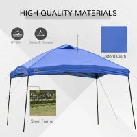 Outsunny 12' x 12' Garden Foldable Pop Up Gazebo Tent with Roller Bag & Vent Outdoor Party Wedding Canopy, Blue(m-4)