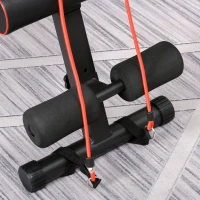 Soozier Foldable Multifunctional Sit Up Dumbbell Bench Adjustable Exercise with Resistant Rope for Home, Office and Gym, Black(m-16)