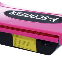 Qaba Adjustable Folding E-Scooter with LED Light Battery Powered Motorized Bike Electric Scooter 24V 4.5AH for Teens Pink(m-10)