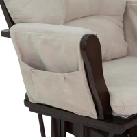 HOMCOM Nursery Glider Ottoman Set Suede Living Rome Beige(m-6)