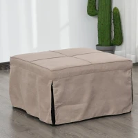 HOMCOM 4-in-1 Multi Function Folding Single Sofa Bed with Retractable Footrest, Convertible Sleeper with Adjustable Backrest For Living Room and Small Spaces, Light Coffee(m-12)