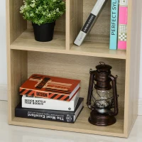 HOMCOM 5-Tier Contemporary Wood Bookcase with Open Storage Display Rack for Home, Office, and Study - Oak(m-9)