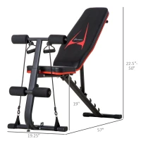 Soozier Adjustable Multifunctional Weight Bench for Full Body Workout w/ Resistant Rope(m-3)
