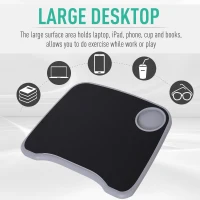 Soozier Desk Exercise Bike Home Office Indoor Recumbent Cycling Rolling with Table Top  LCD Monitor(m-9)