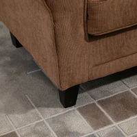 HOMCOM Modern 3-Seater Sofa 78" Thick Padded Comfy Couch with 2 Pillows, Corduroy Fabric Upholstery, Pine Wood Legs and Rounded Arms for Living Room, Brown(m-9)