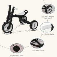 Qaba 3 Wheel Kids Tricycle Toddler Walking Trikes with Adjustable Seat for 3-6 Years old Boys & Girls Black(m-4)