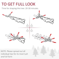 HOMCOM 7.5ft Unlit Slim Fir Artificial Christmas Tree with Realistic Branches, Holiday Indoor Decoration with 1075 Tips(m-4)