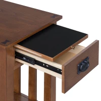 HomCom 24" Wooden Side Accent End Table with Drawer, Tray, and Storage Shelf(m-9)