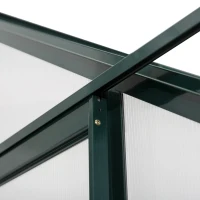 Outsunny Walk-In Garden Greenhouse Aluminum Polycarbonate with Roof Vent for Plants Herbs Vegetables 8' x 4' x 7' Green(m-15)