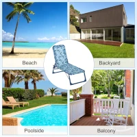 Outsunny Chaise Lounge Chair for Kids Patio Shark Pattern Folding Recliner Portable with Adjustable Backrest Outdoor Beach Pool Camping 46.5" x 15.75" x 9.5" Blue(m-5)